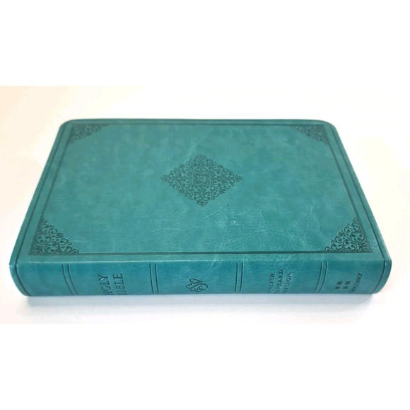 ESV Value Large Print Compact Bible TruTone Teal Ornament Design NEW - Picture 2 of 10